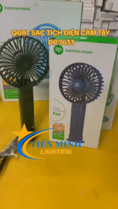 QUẠT MINI CẦM TAY DP 7633 PIN SẠC 18650 DUNG LƯƠNG CAO DỄ THAY THẾ