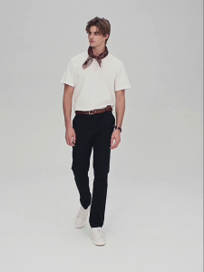 Giordano Mens Stretch Twill Slim Tapered Khaki Pants (180° Elastic Waist) 01116047