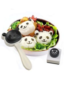 ชุดแม่พิมพ์ข้าวปั้นรูปหมีแพนด้ารูปสัตว์การ์ตูนสไตล์ญี่ปุ่นข้าวลูกน้อยการ์ตูนซูชิเครื่องมือ DIY พร้อมเครื่องกดลาย