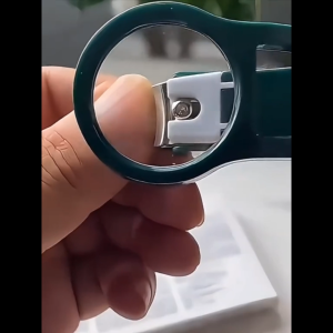 Pemotong Kuku Kanta Pembesar Untuk Orang Tua Bayi Nail Clipper with Magnifying Glass Anti Splash Cutter