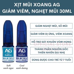 Xịt mũi Ag Nose Allercut giảm viêm xoang viêm mũi dị ứng 15ml - 30ml Nhật