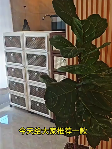 LifeStow 2-7 Layers Retro Style Storage Cabinet For Clothes With Wheels Gap Storage Organizer Cabinet Imitation Rattan