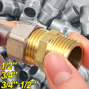1/2" 3/4" Brass Pipe Hex Nipple Fittings Male Thread Quick Adapter Stainless Steel Coupler Connectors For Garden Water Oil Gas