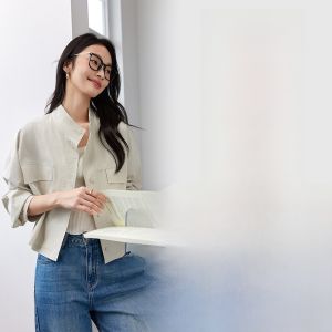 Vimly | Collar Stand Loose Easy To Match Spring Cotton Jacket