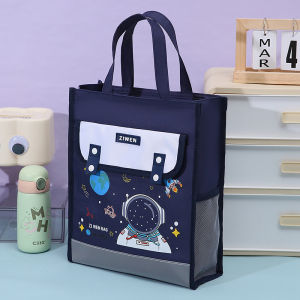 Elementary School Student Portable Book Bag Cartoon Tuition Bag Cute Large Capacity Oxford Cloth Kids Art Bag Class Book Bag