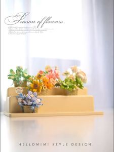 HAHA DIY Nano Block Flower Pot Bunga Model Mainan Balok Buket Mainan Pendidikan Blok Keranjang Bunga