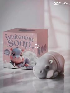 Whitening Hippo Soap สบู่ผิวหน้า (3 ก้อน)(30 กรัม/ก้อน) สบู่หมูเด้ง
