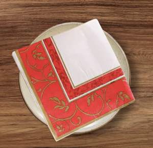 Party Dinner Napkin Serviette Disposable Paper Tissue - Colour Floral Graphic Blue Red Print [NSP110]