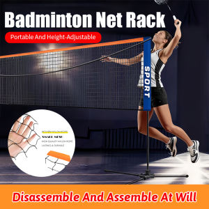 4.1m Portable Adjustable Badminton Pickleball Net Tiang Sepak Takraw Jaring Bola Outdoor Net Post | Easy Setup | Sports Training Net with Stand Frame Standard Net