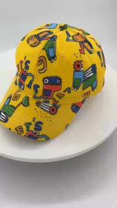 Full-Color Graffiti Cartoon Pattern Baseball Cap Trendy and Unique for Children. Perfect for Wearing at Amusement Parks.
