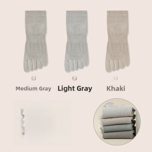 Miiow | Mens Five-Finger Short Socks Thin Mesh Breathable Sweat Absorbent Anti-Odor Summer Boat Socks White Toe Shorts Cotton Blend