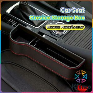 KLIMO Car Seat Crevice Storage Box Seat Gap Slit Pocket Organizer Left and Right PU Leather Black Brown Auto Accessories