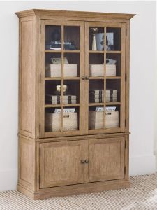 American Style Solid Wood Bookcase Display Cabinet Middle Age Dining Room Sideboard Living Room Storage Cabinet Home Use Bookcase Wine Cabinet