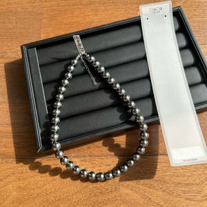 Elegant Pure Silver Lockbone Necklace Imitation Pearl Versatile High-End Feelings 925 Sterling Silver Jewelry Accessories