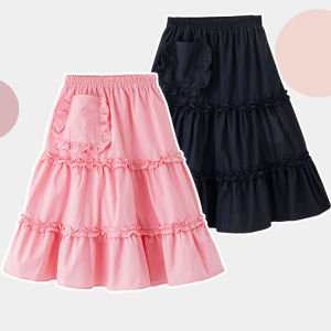 -princess-style Half-skirt for Girls Autumn-season Mid-length Frilled Girls-annual Fashion Cake-style Skirt for Petites
