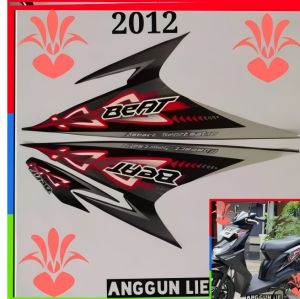 Sticker Striping Lis Body Polet Motor Beat Tahun 2012 Warna Hitam