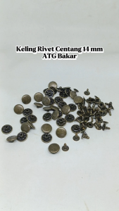 Keling Rivet Centang Gepeng Datar 14 mm Warna ATG Bakar Untuk Keling Tas Dll Per Pack isi 50 Pcs
