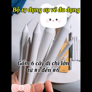 Bộ 13/17 Món Dụng Cụ Vẽ Tả Thực & Sketch Đầy Đủ Đồ Dùng– Tẩy Dụng Cụ Tán Gọt Da Bút Chì Đầu Tán Kẹp Giữ Đầu Bút LIM ART