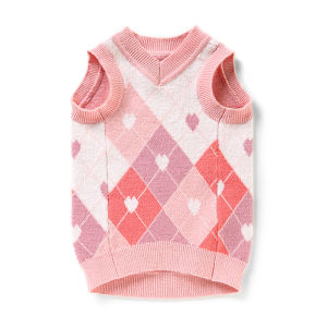 Adorable UFBemo Pet Vest Sweater for Small Dogs And Cats Spring Autumn Style Warm Nylon Material Diamond Heart Pattern Machine Washable