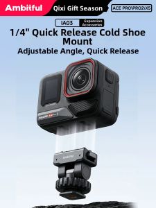 AMBITFUL | Magnetic Quick-Release Mounting Cold Shoe Base 1/4 Adapter for Dual Camera Setup Photography Accessory