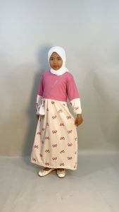 CF Kids Gamis Anak Perempuan Rok Motif Pita Besar