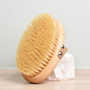 Bristle Bath Brush Dry Brushing Skin Exfoliating Body Brush Meridian Brush Beauty Skin Scrubbing Bath Brush Pig Bristle Horse