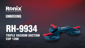 Ronix Tools RH-9934 Premium Quality German Technology | Triple Vacuum Suction Cup Lifter 120kg Max Load Heavy Duty Glass Tile Granite Mover 3 Rubber Pads 118mm ABS Body Secure Grip Construction Tool.