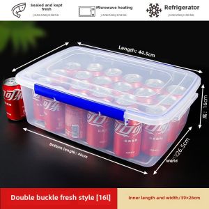 Large Size Rectangular Transparent Plastic Fresh-Keeping Box Sealed Storage Container for Refrigerator Freezing Food Grade Commercial Use