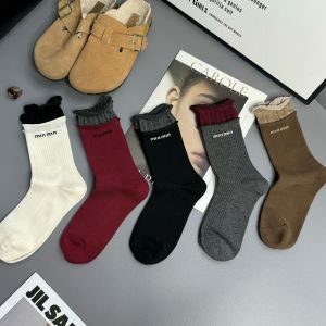 ฤดูใบไม้ผลิ ฤดูใบไม้ร่วง Double Layer ลูกไม้ สไตล์เกาหลี Pure ผ้าฝ้าย ระบายอากาศได้ดี แฟชั่น ดีไซน์ ถุงเท้า Sensual ผู้หญิง ถุงเท้าถักยอดนิยม