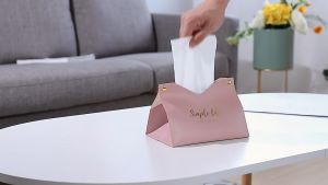 Nordic Design PU Leather Tissue Bag Storage Box Paper Towel Car Portable Classy Classic Beg Tisu ins风纸巾袋