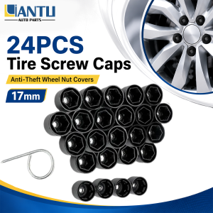 24pcs 17mm Car Wheel Cover Wheel Hub Nut Cover For VW Golf Mk4 Black Wheel Hub Dust Cover Nut With Hook Dust Cover