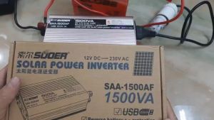 Bộ kích điện chuyển nguồn điện12V DC sang 220V AC 1500W Suoer SAA 1500AF 1500W