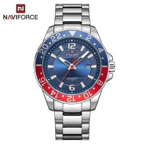 Jam Tangan Pria Original Naviforce 9192 Rantai Stainless Mewah Fashion Cowok Elegan Kekinian
