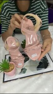NEW !!! sandal hak tahu anak perempuan model kepang 3 cm // sandal slop anak perempuan kepang berlian termurah