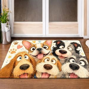 Thảm Cửa Chống Trượt VIKAMA Dành Cho Chó Nhiều Họa Tiết Hình Chó Con Thảm Chào Mừng Dành Cho Người Yêu Thú Cưng Trong Nhà Và Ngoài Trời Trang Trí Sàn Nhà Phong Cách Hiện Đại