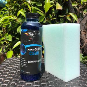Terlaris No. 1 super clean Shampo & wax Cuci Kendaraan 250ml free spons