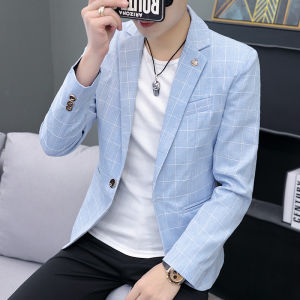 Casual Plaid Lightweight Mens Blazer