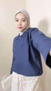 Ivone Top Outer Linen Atasan Crop Wanita