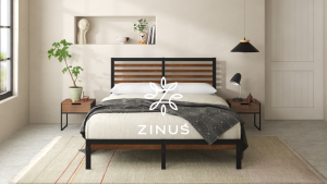 (Free Delivery) Zinus Katil Besi Kai Bamboo & Metal Platform Bedframe (5 years Warranty)