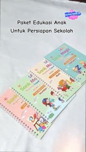 Set Mainan Edukatif Anak Multifungsi - 8 Item: Buku Matematika/Made/Alfabet Tablet LCD Buku Air Mewah Pop Light Up - Rekomendasi Usia 3+ Tahun