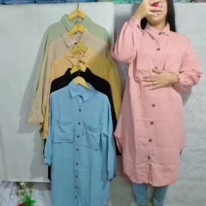 Tunik Katun LInen Wanita Dewasa model Elegan