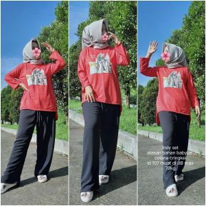 (PUTRIOLLSHOP)INDY SET/SETELAN WANITA TERBARU/XL LD 107/SETELAN MURAH