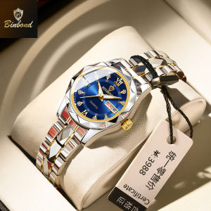 BINBOND hot sale watch for women original branded waterproof elegant tungsten steel calendar luminous display casual watches gold/blue/black/white