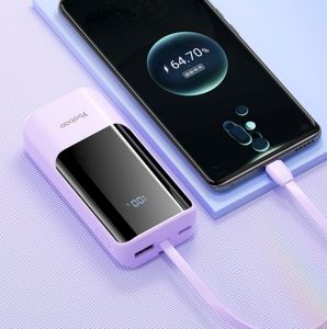 Yoobao LS10-C Portable 10000mah with Built-in Type-C Cable Power Bank with LED Display PD20W SCP 22.5W Fast Charge