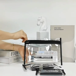 1 PC Transparent Waterproof Dustproof Travel Passport Bag Portable Thin PVC Stationery Cosmetics Storage Bag