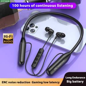 100 Hours Play Music Neck-Mounted Wireless Bluetooth Earphone IPX5 Waterproof Sports Bluetooth Headset Bluetooth earphones 5.0 Sports Headphones Bass Effect Surround Sound 9D Stereo Sound Headset with Mic