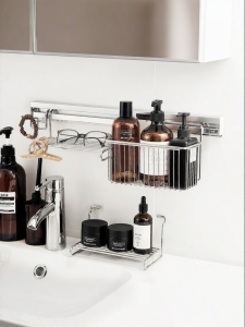 YUSHIJIA | Non-drilling Quick-install Stainless Steel Bathroom Shelf