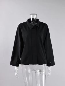 Autumn Chic Turtleneck Jackets Womens Casual Long Sleeve Fashion Women Coats Zipper Fashion Lady Tops Elegant Womens Clothing