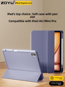 Zoyu | New iPad Case with Pen Slot Shockproof Lightweight Foldable Stand
