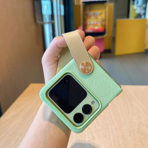 Huawei NovaFlip Phone Case Leather Strap Printed Lanyard Protective Cover Anti-Fall Creative Style Modern Pattern Handheld Design